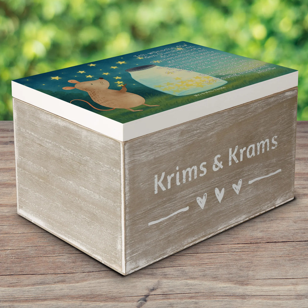 Skrzynia drewniana mysz Gwiazdy Design Geschenkbox, Aufbewahrungsbox, Schatzkiste, XXL, Geschenkdose, Dekokiste, Erinnerungskiste, Truhe, Holzkiste, Kiste, Schatulle, Erinnerungsbox, Tiermotive, Gute Laune, lustige Sprüche, Tiere, Taufgeschenk, Geburtstag, Schwangerschaft, Wunsch, Träume, Hoffnung, Kindergeburtstag, erstes Kind, Kind, Maus, Sterne, Taufe, Geburt