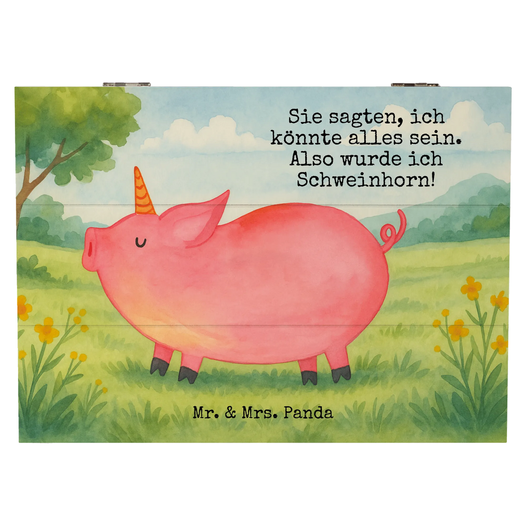 Holzkiste Einhorn Schwein Design Schatulle, Aufbewahrungsbox, Erinnerungskiste, Geschenkbox, XXL, Dekokiste, Schatzkiste, Geschenkdose, Holzkiste, Kiste, Truhe, Erinnerungsbox, Einhorn, Einhörner, Einhorn Deko, Unicorn, geschenk, english, funny, Piggy, witzig. lustig, Schweinhorn, Schwein, Bauer, Pig, Party, englisch, Spaß, Spruch