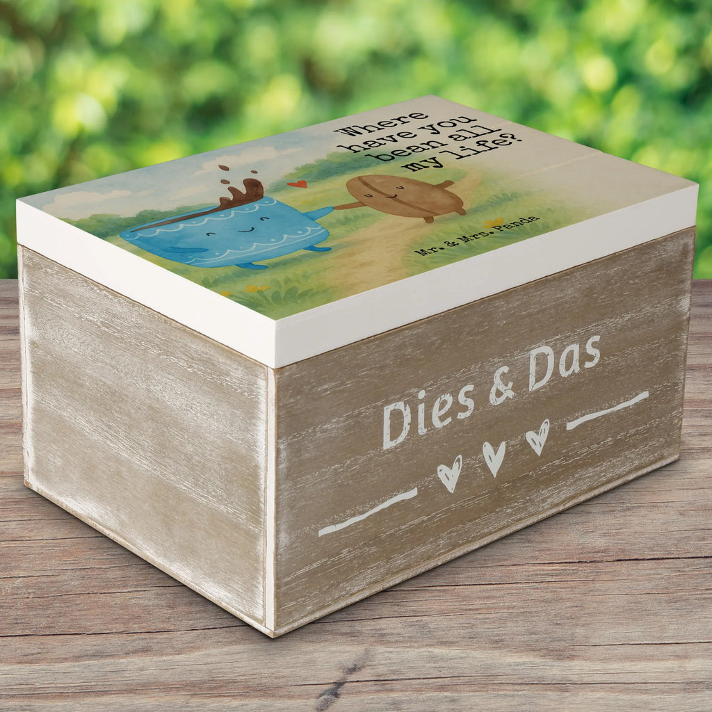 Wooden chest Coffee Bean Design XXL, Holzkiste, Truhe, Geschenkdose, Kiste, Schatzkiste, Erinnerungskiste, Schatulle, Aufbewahrungsbox, Erinnerungsbox, Dekokiste, Geschenkbox, Tiermotive, Gute Laune, lustige Sprüche, Tiere, Kaffee, Zufriedenheit, Kaffeebohne, Genuss, Glück