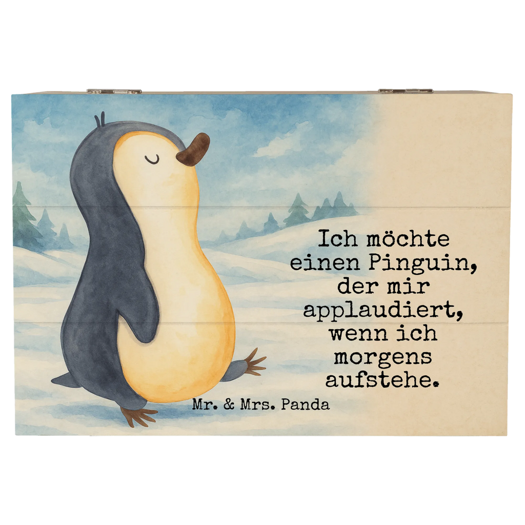 Holzkiste Pinguin marschieren Design Holzkiste, Erinnerungsbox, Erinnerungskiste, Kiste, Schatulle, Geschenkdose, Truhe, Geschenkbox, Schatzkiste, XXL, Dekokiste, Aufbewahrungsbox, Pinguin, Familie, Langschläfer, Pinguine, Frühaufsteher, Bruder, Schwester