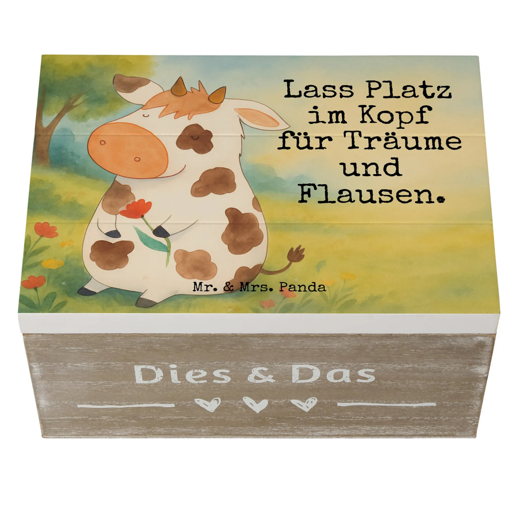 Holzkiste Kuh Design Geschenkbox, Aufbewahrungsbox, Erinnerungskiste, Dekokiste, XXL, Kiste, Erinnerungsbox, Geschenkdose, Truhe, Holzkiste, Schatzkiste, Schatulle, Bauernhof, Hoftiere, Landwirt, Landwirtin, Hof, Motivtion, Träume, Milchkuh, Milch, Magie, Flausen, Kuh, Kühe, Spruch