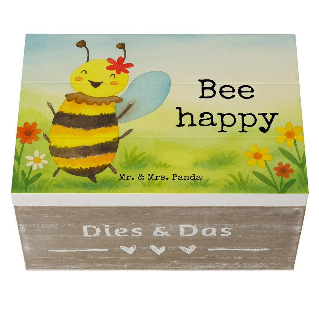 Holzkiste Biene Happy Design Truhe, Kiste, Schatzkiste, Aufbewahrungsbox, Erinnerungsbox, Schatulle, Dekokiste, Holzkiste, Geschenkdose, Erinnerungskiste, XXL, Geschenkbox, Biene, Wespe, Hummel
