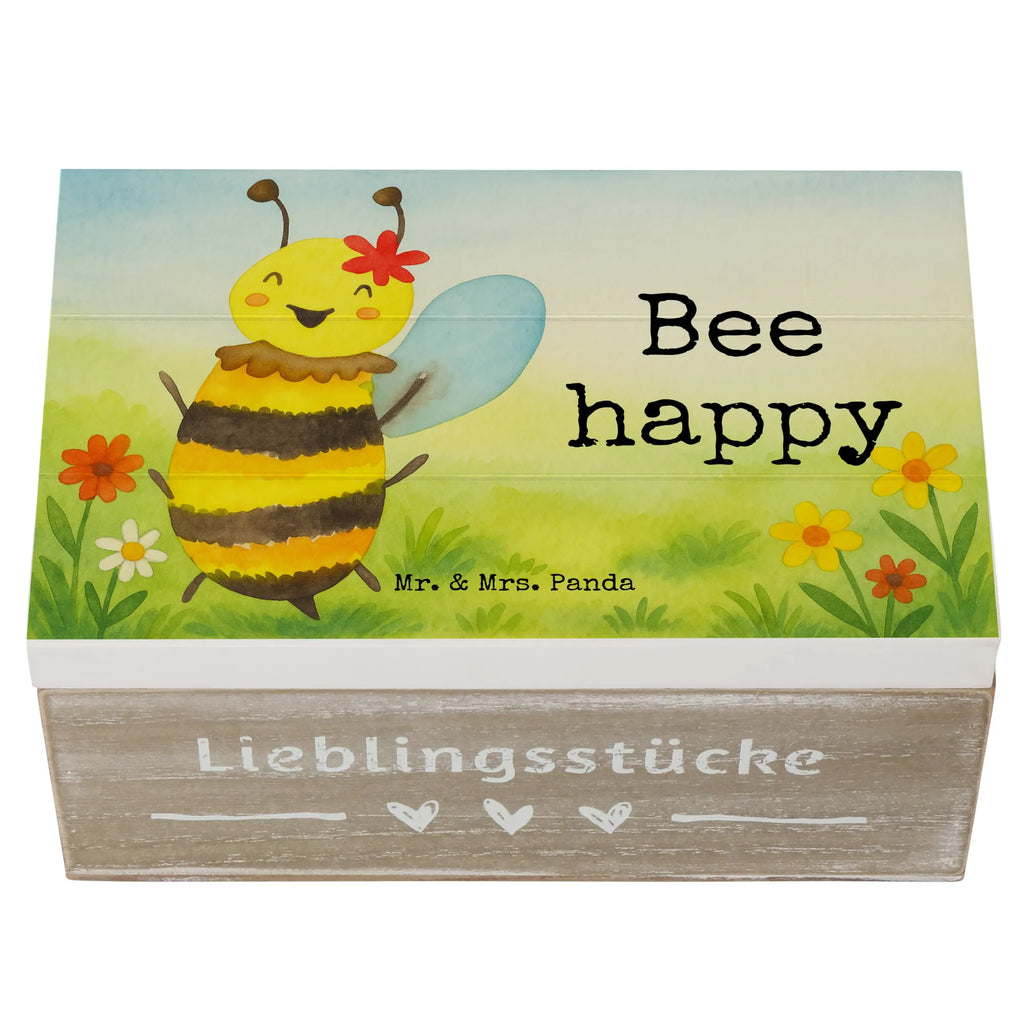 Holzkiste Biene Happy Design Truhe, Kiste, Schatzkiste, Aufbewahrungsbox, Erinnerungsbox, Schatulle, Dekokiste, Holzkiste, Geschenkdose, Erinnerungskiste, XXL, Geschenkbox, Biene, Wespe, Hummel