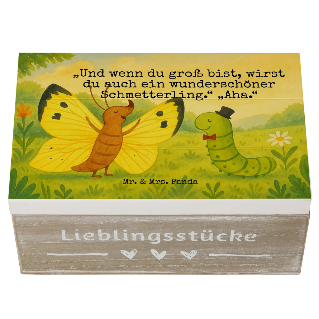 Wooden chest Caterpillar butterfly Design Dekokiste, Erinnerungsbox, Erinnerungskiste, XXL, Schatulle, Truhe, Geschenkdose, Aufbewahrungsbox, Kiste, Holzkiste, Schatzkiste, Geschenkbox, Tiermotive, Gute Laune, lustige Sprüche, Tiere, Hütchen, Hut, Erwachsen werden, Entwicklung, Kokon, Schönheit, Schmetterling, Raupe, Zitronenfalter, Aufwachsen