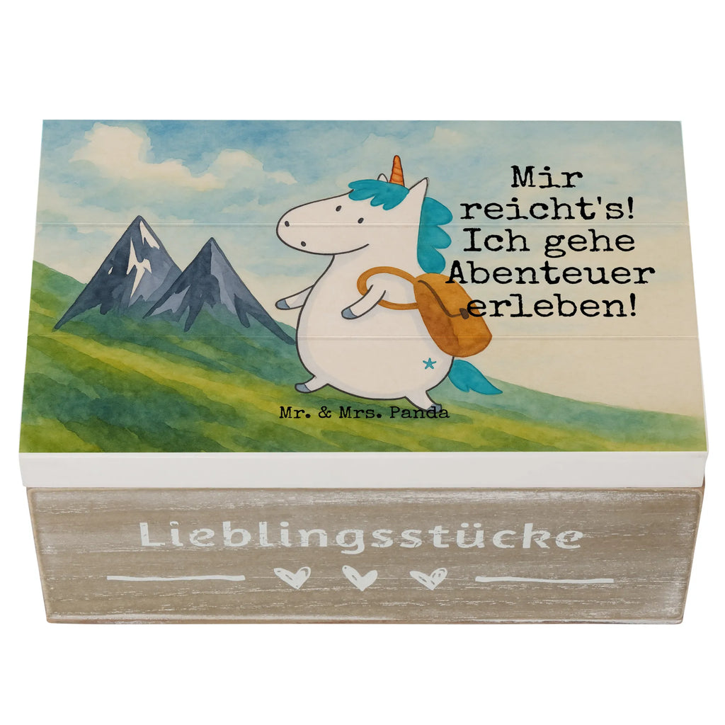 Holzkiste Einhorn Bergsteiger Design Erinnerungsbox, Schatulle, Kiste, Schatzkiste, Erinnerungskiste, Truhe, Holzkiste, Dekokiste, Aufbewahrungsbox, Geschenkbox, XXL, Geschenkdose, Einhorn, Einhörner, Einhorn Deko, Unicorn, Abenteurer, Abenteuer, Weltenbummler, Bergsteiger, Weltreise, Reisen, Urlaub, Berge, Entdecker