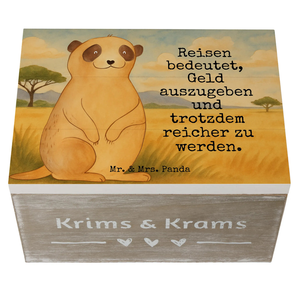 Skrzynia drewniana Surikatka Design Geschenkbox, Dekokiste, Schatzkiste, XXL, Erinnerungskiste, Erinnerungsbox, Aufbewahrungsbox, Schatulle, Truhe, Holzkiste, Geschenkdose, Kiste, Afrika, Wildtiere, Weltreise, Spruch, Afrikareise, Reisen, Roadtrip, Traveling, Erdmännchen