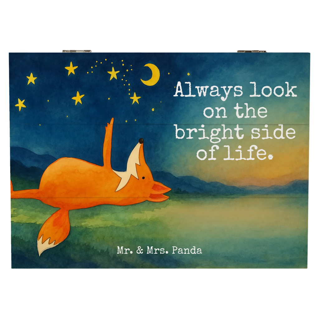 Holzkiste Fuchs Sterne Design Schatulle, Truhe, Geschenkbox, Aufbewahrungsbox, Erinnerungsbox, Schatzkiste, XXL, Erinnerungskiste, Geschenkdose, Kiste, Holzkiste, Dekokiste, Fuchs, Always Look on the Bright Side of Life, Füchse, tröstende Worte, Spruch positiv, Romantik, Spruch schön