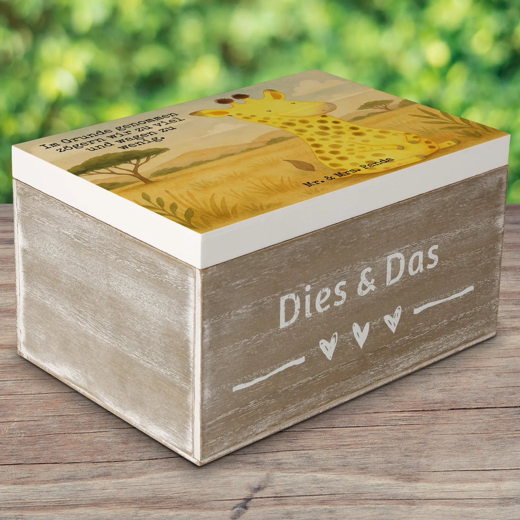 Skrzynia drewniana żyrafa Zadowolony Design Kiste, XXL, Schatzkiste, Geschenkbox, Erinnerungskiste, Dekokiste, Aufbewahrungsbox, Schatulle, Holzkiste, Geschenkdose, Truhe, Erinnerungsbox, Afrika, Wildtiere, Glück, Giraffe, Abenteuer, Zufrieden