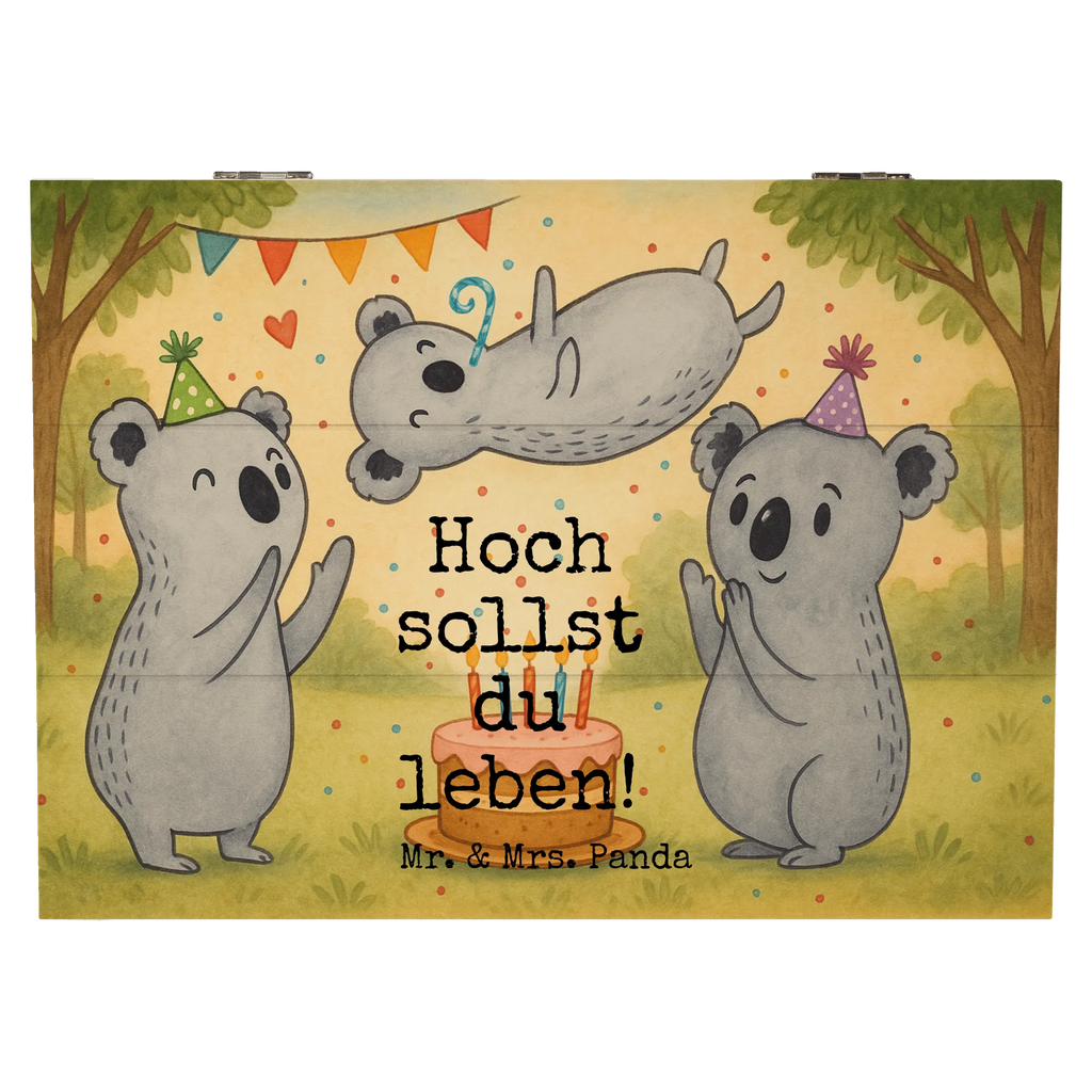 Holzkiste Koalas Geburtstag Design Truhe, Erinnerungskiste, Erinnerungsbox, Geschenkbox, Aufbewahrungsbox, Kiste, Schatulle, Schatzkiste, XXL, Dekokiste, Holzkiste, Geschenkdose, Geburtstag, Geburtstagsgeschenk, Geschenk, Happy Birthday, Geburtstage, Koala, Geburtstagsfeier
