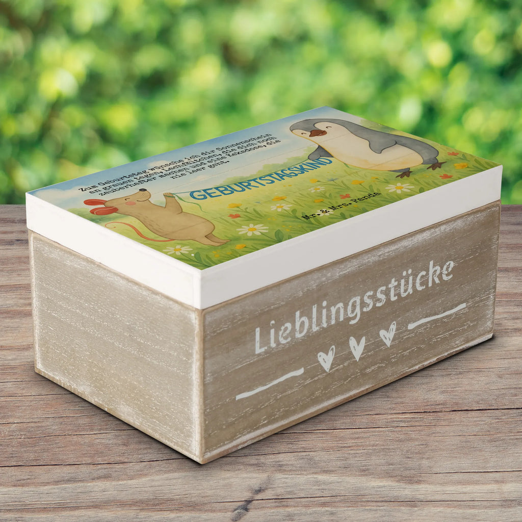 Holzkiste Maus Pinguin Geburtstag Design Schatzkiste, Erinnerungsbox, Geschenkdose, Truhe, Aufbewahrungsbox, XXL, Geschenkbox, Erinnerungskiste, Kiste, Holzkiste, Dekokiste, Schatulle, Geburtstag, Geburtstagsgeschenk, Geschenk, Geburtstagsfeier, Pinguin, Happy Birthday, Geburtstage, Maus