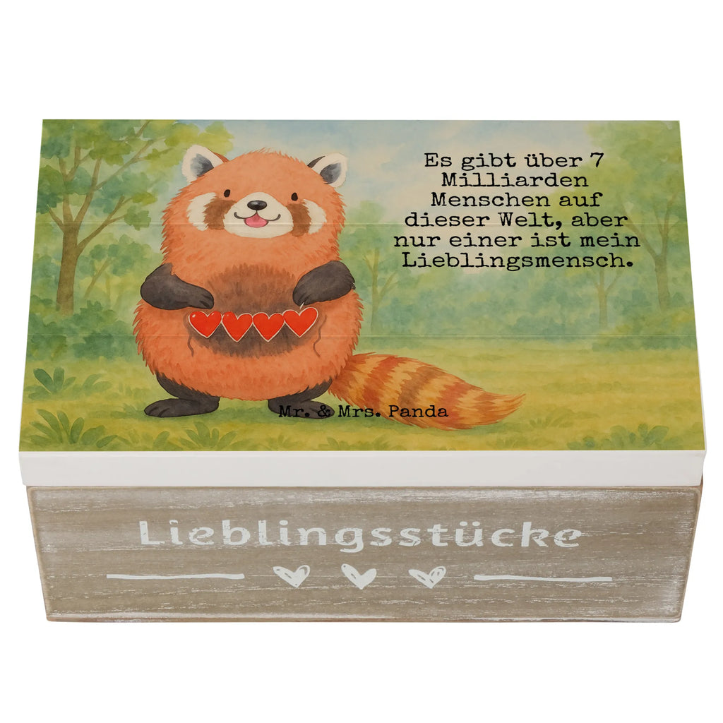 Wooden chest red panda Design XXL, Geschenkbox, Erinnerungsbox, Holzkiste, Kiste, Truhe, Schatzkiste, Dekokiste, Aufbewahrungsbox, Erinnerungskiste, Schatulle, Geschenkdose, Tiermotive, Gute Laune, lustige Sprüche, Tiere, Panda, Liebe, Liebling, Herz, Rot, Lieblingsmensch