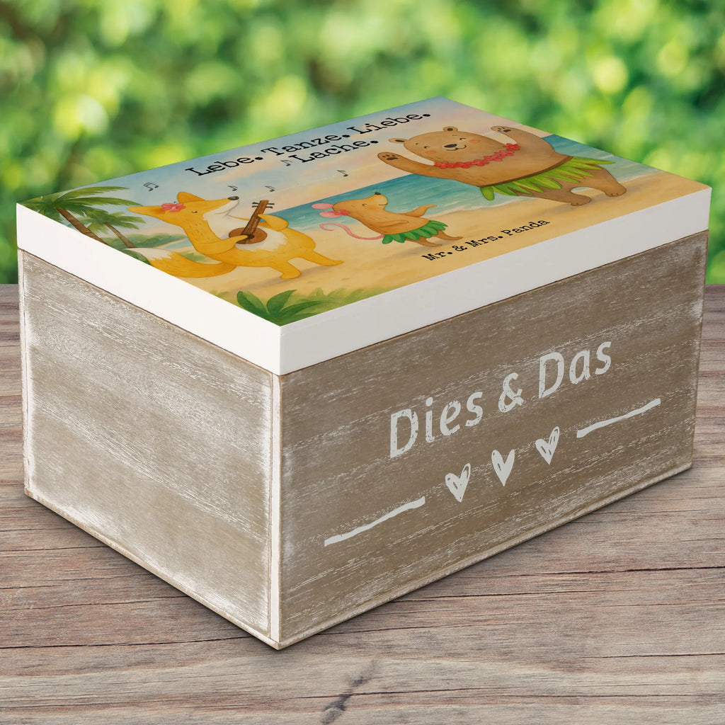 Holzkiste Waldtiere Aloha Design Kiste, Schatulle, Erinnerungskiste, Aufbewahrungsbox, Dekokiste, Schatzkiste, XXL, Holzkiste, Erinnerungsbox, Geschenkbox, Truhe, Geschenkdose, Tiermotive, Gute Laune, lustige Sprüche, Tiere, Igel, Tanzen, Aloha, Waldtiere, Bär, Wald, Hase, Leben, Musik, Lachen