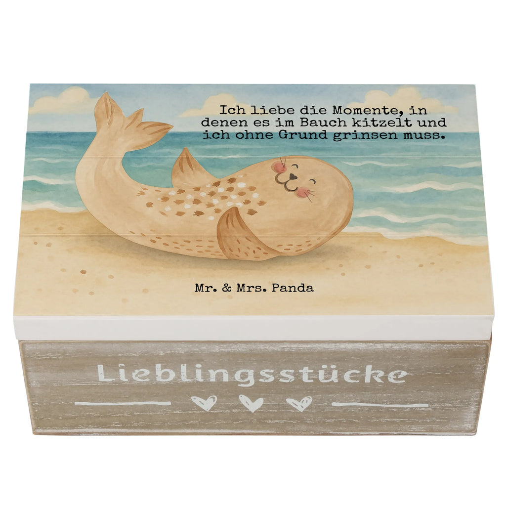 Holzkiste Robbe Liegen Design Holzkiste, Geschenkbox, XXL, Aufbewahrungsbox, Geschenkdose, Kiste, Schatzkiste, Erinnerungsbox, Dekokiste, Schatulle, Truhe, Erinnerungskiste, Tiermotive, Gute Laune, lustige Sprüche, Tiere, Lachen, Nordsee, Robbe, Robben, Meerestier, Freude, Strand, Seehund, Ostsee