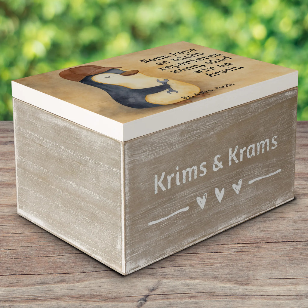 Holzkiste Wenn Papa es nicht reparieren kann, sind wir am Arsch Design Schatzkiste, Dekokiste, Truhe, Aufbewahrungsbox, Geschenkbox, Holzkiste, XXL, Erinnerungsbox, Erinnerungskiste, Geschenkdose, Schatulle, Kiste, Familie, Vatertag, Muttertag, Bruder, Schwester, Mama, Papa, Oma, Opa, Geschenk Papa, Bester Papa der Welt, Vater