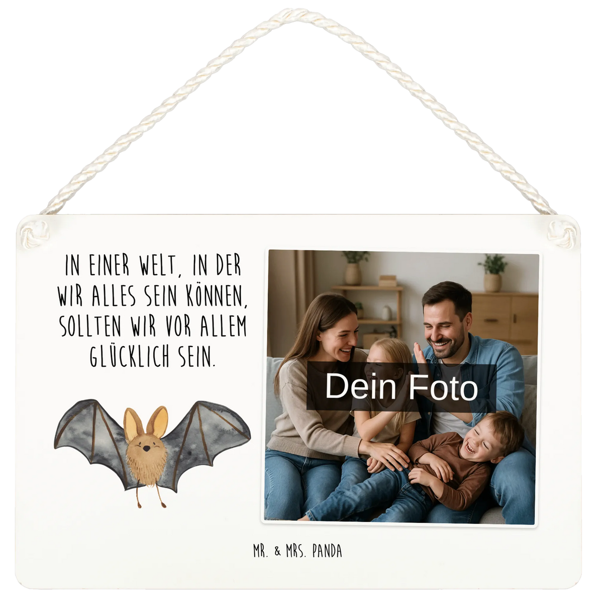 Personalized Photo Decor Sign bat wing cute, cute animal motives, hand drawn, gift ideas, funny sayings, good mood, special gifts, animal lover, card, gifts, small animals