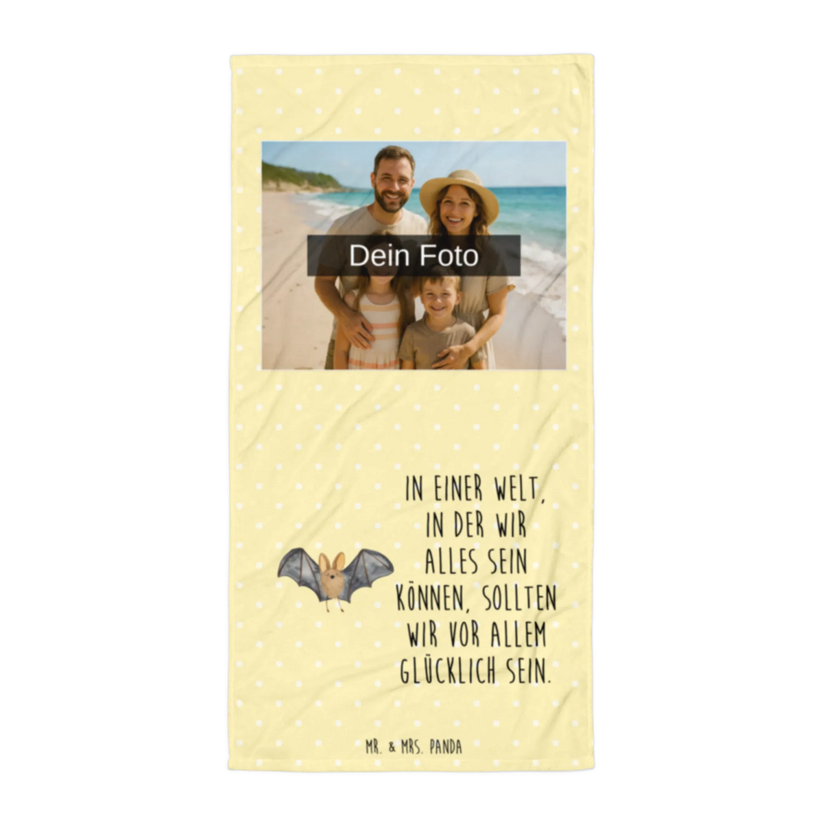 Photo XL Towel bat wing small animals, cute, funny, cute animal motives, hand drawn, small world, funny sayings, good mood, happy, gifts, gift ideas, special gifts, animal lover, card