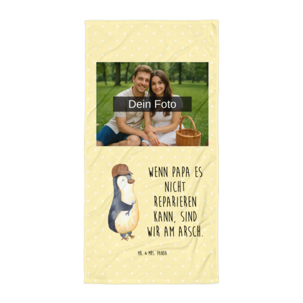 Foto XL ręcznik Jeśli tata tego nie naprawi, to jesteśmy w dupie Rodzina, Dzień Ojca, Dzień Matki, brat, siostra, mama, tata, babcia, dziadek