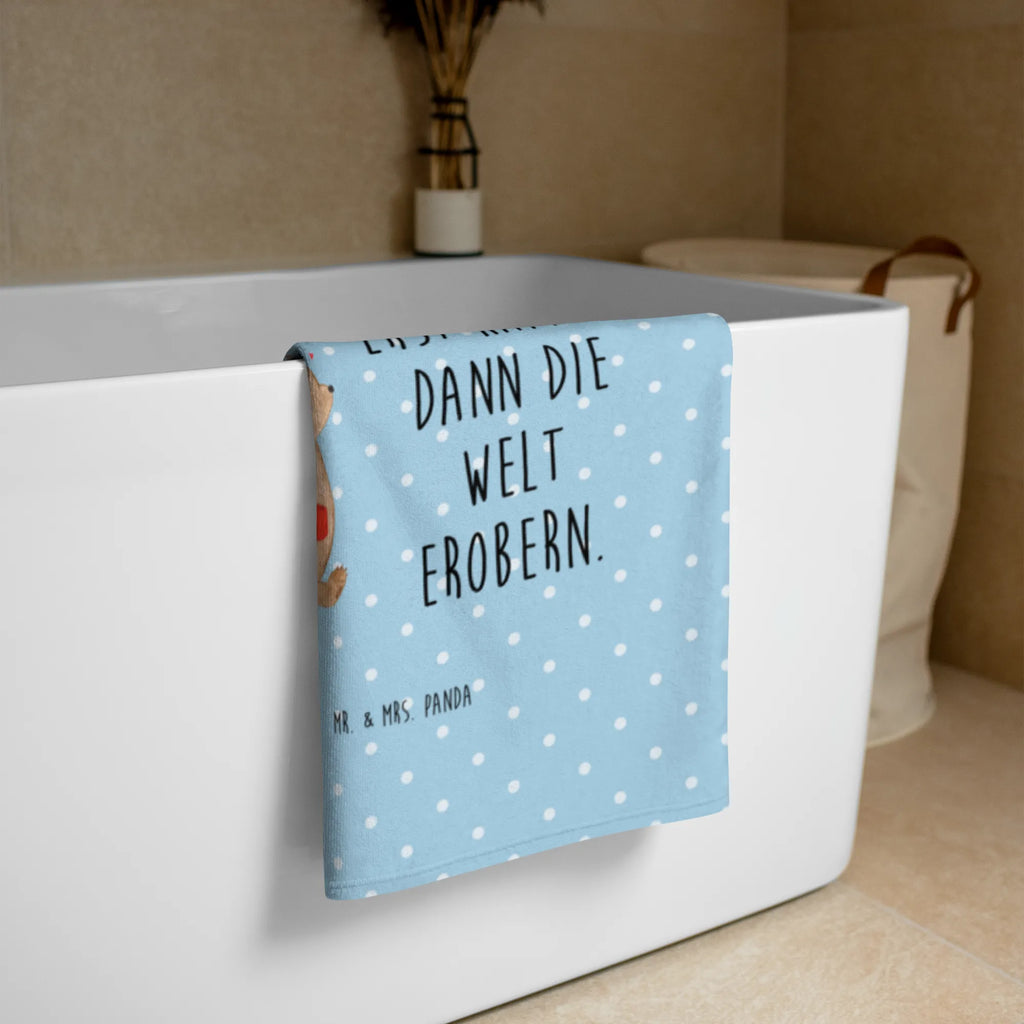 Photo XL Towel bear Coffee bear, teddy, teddy bear, cuddly toy, good morning, motivation, coffee, conquer the world, morning routine, bears, save the world