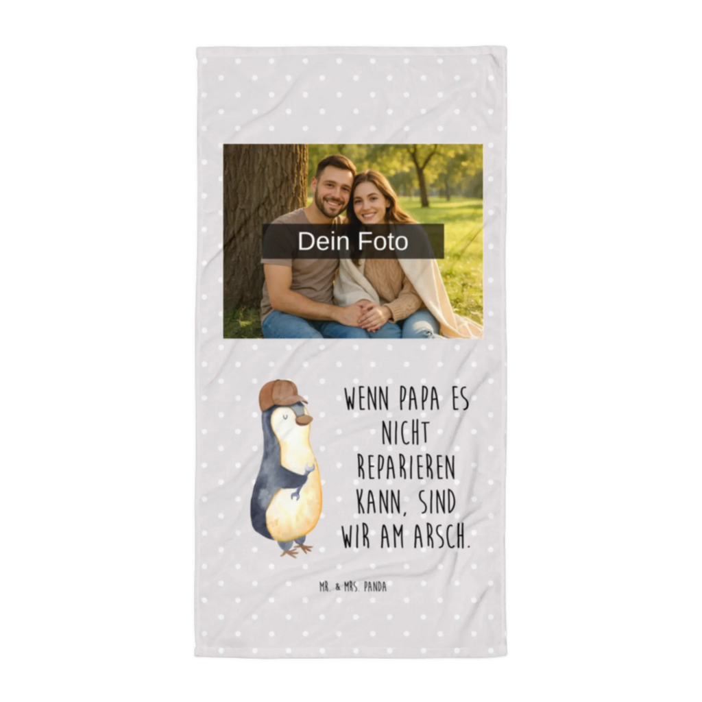 Foto XL ręcznik Jeśli tata tego nie naprawi, to jesteśmy w dupie Rodzina, Dzień Ojca, Dzień Matki, brat, siostra, mama, tata, babcia, dziadek