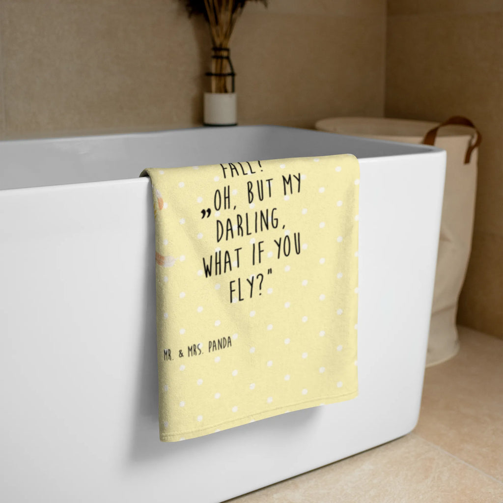 Photo XL Towel robin feathers small animals, cute, funny, cute animal motives, hand drawn, small world, funny sayings, good mood, happy, gifts, gift ideas, special gifts, animal lover, card, bird, motivation slogans, What if i fall, slogan motivation, motivation pictures, flying, robin, slogan courage