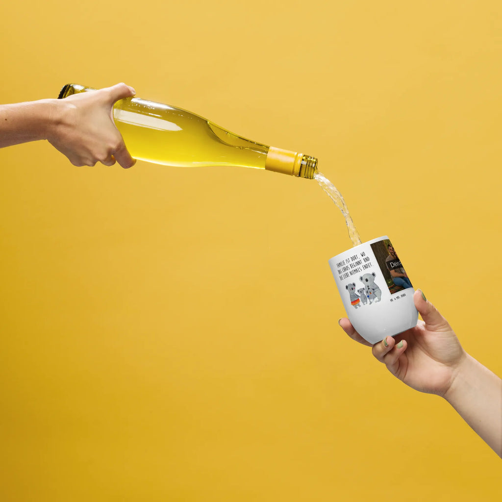 Personalized Photo Wine Mug Koala Family Family, Father's Day, Mother's Day, brother, sister, Mom, Dad, mom, siblings, dad, family, family life, children, koalas, Koala