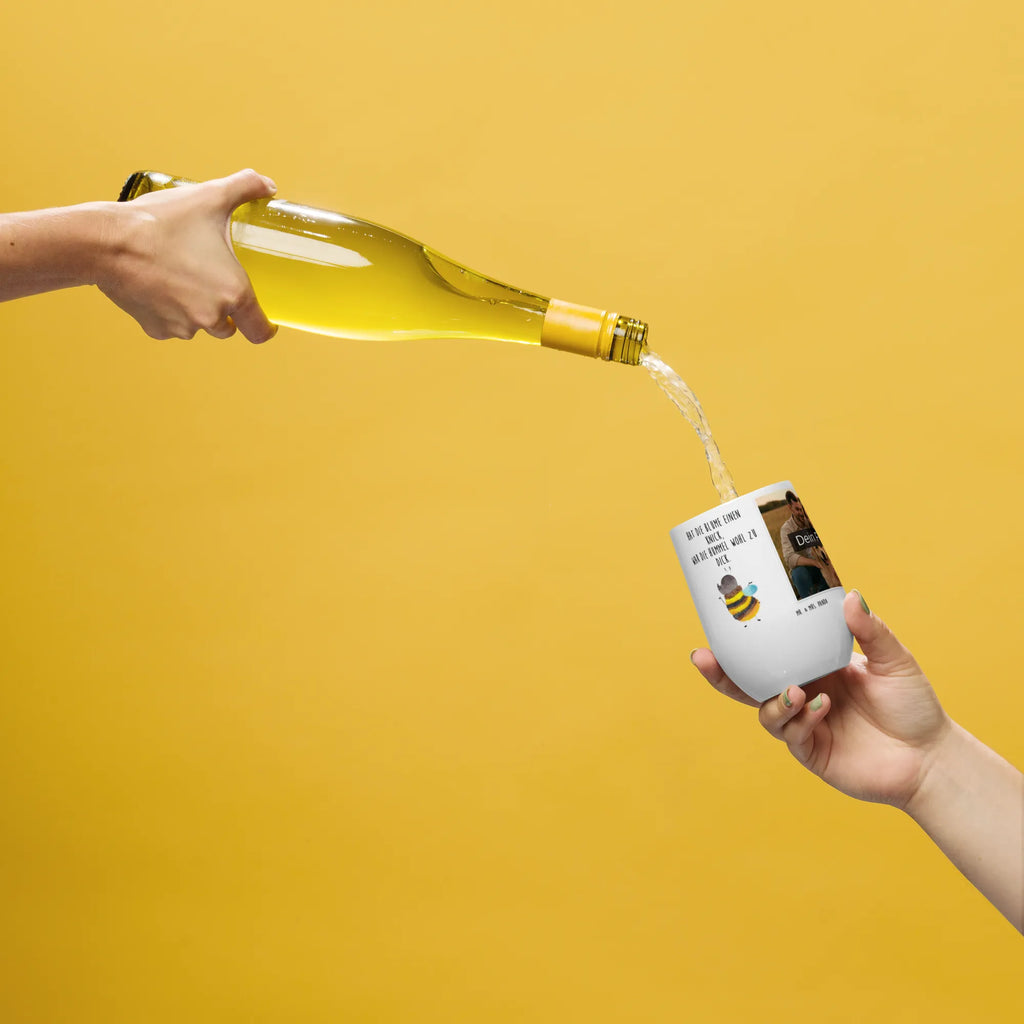 Spersonalizowany kubek do wina ze zdjęciem trzmiel puszysty Motywy zwierzęce, dobra energia, zabawne powiedzonka, zwierzęta