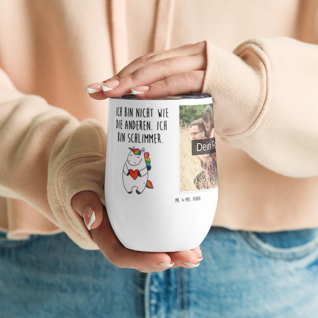 Personalized Photo Wine Mug unicorn Heart unicorn, unicorns, funny, heart, girlfriend present, different, Unicorn, girlfriend gift, evil, bad girl, bad