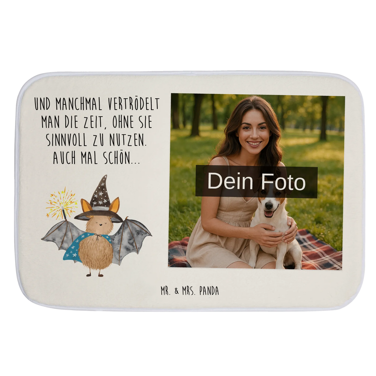 Personalized Photo Bathmat bat wizard card, gift ideas, gifts, small animals, cute, cute animal motives, hand drawn, funny sayings, good mood, special gifts, animal lover, get in, magicians, sorcerers, Bats, women