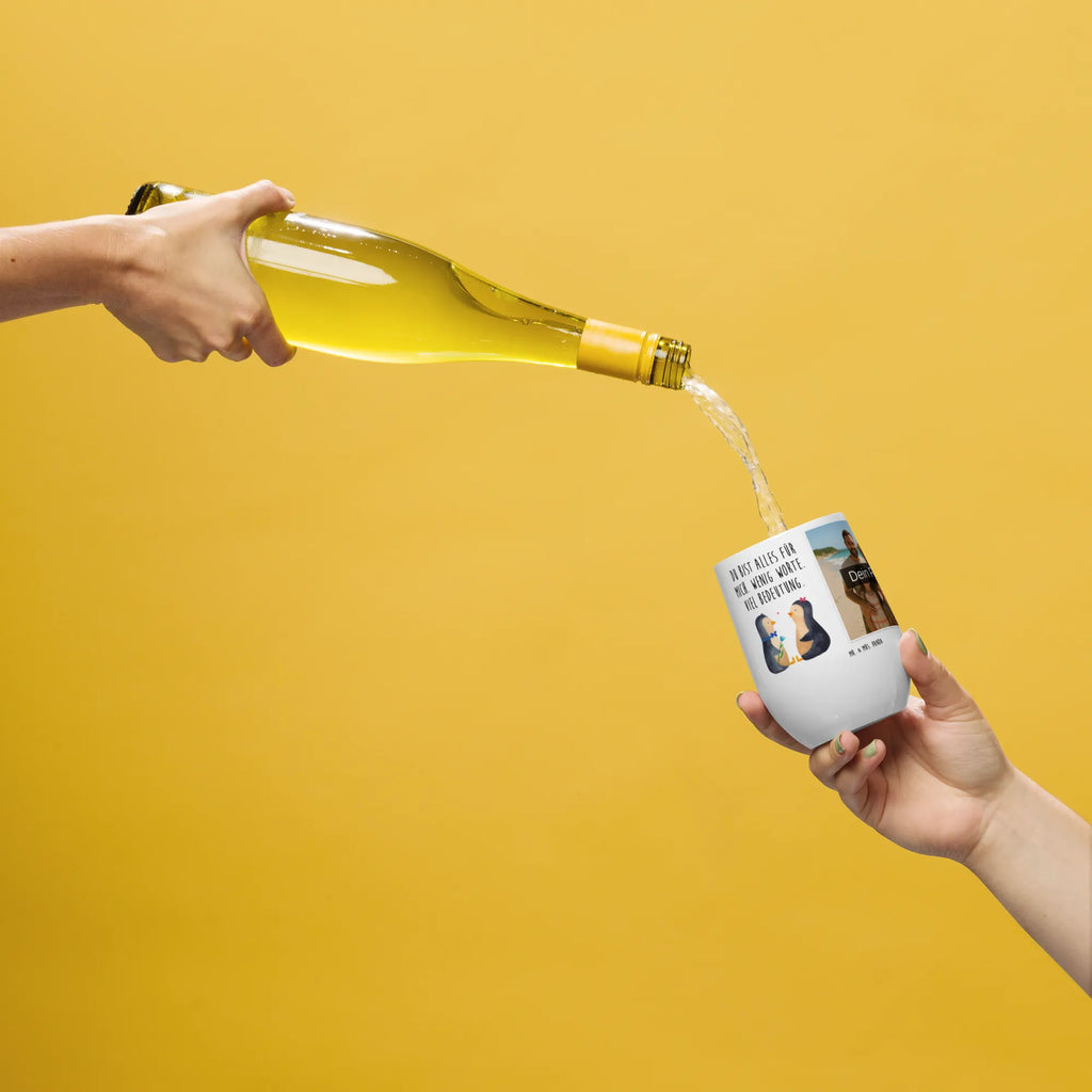 Personalized Photo Wine Mug Penguin pair Penguin, North Pole, Winter, Penguins, dream couple, engagement, wedding, love, anniversary, penguins, great love, wedding gift, wedding day, love gift, penguin, lovers, proof of love