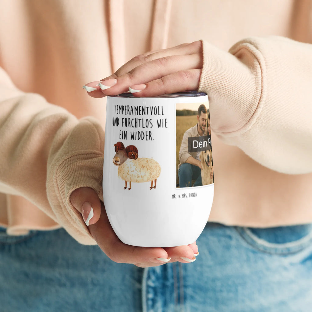 Spersonalizowany kubek do wina ze zdjęciem znak zodiaku Baran Znak zodiaku, gwiazdozbiór, horoskop, astrologia, ascendent