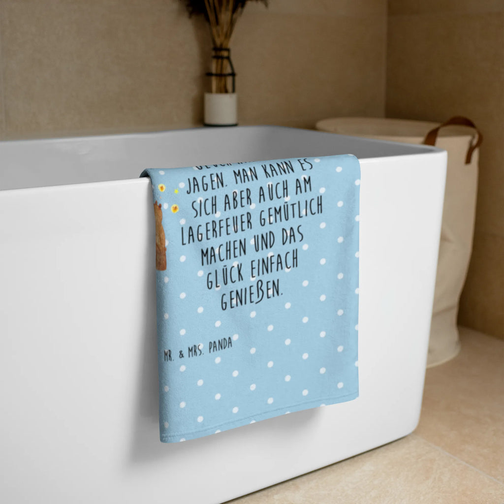 Foto XL ręcznik Niedźwiedź i biedronka przy ognisku Niedźwiedź, Miś, Pluszowy miś