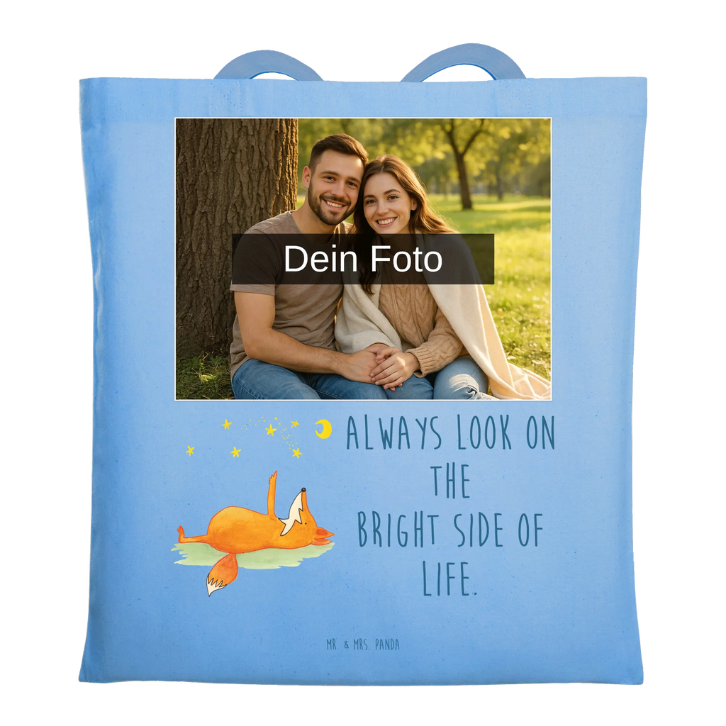 Personalisierte Foto Tragetasche Fuchs Sterne Personalisierte Foto Tragetasche, Fuchs, tröstende Worte, Always Look on the Bright Side of Life, Spruch positiv, Romantik, Füchse, Spruch schön