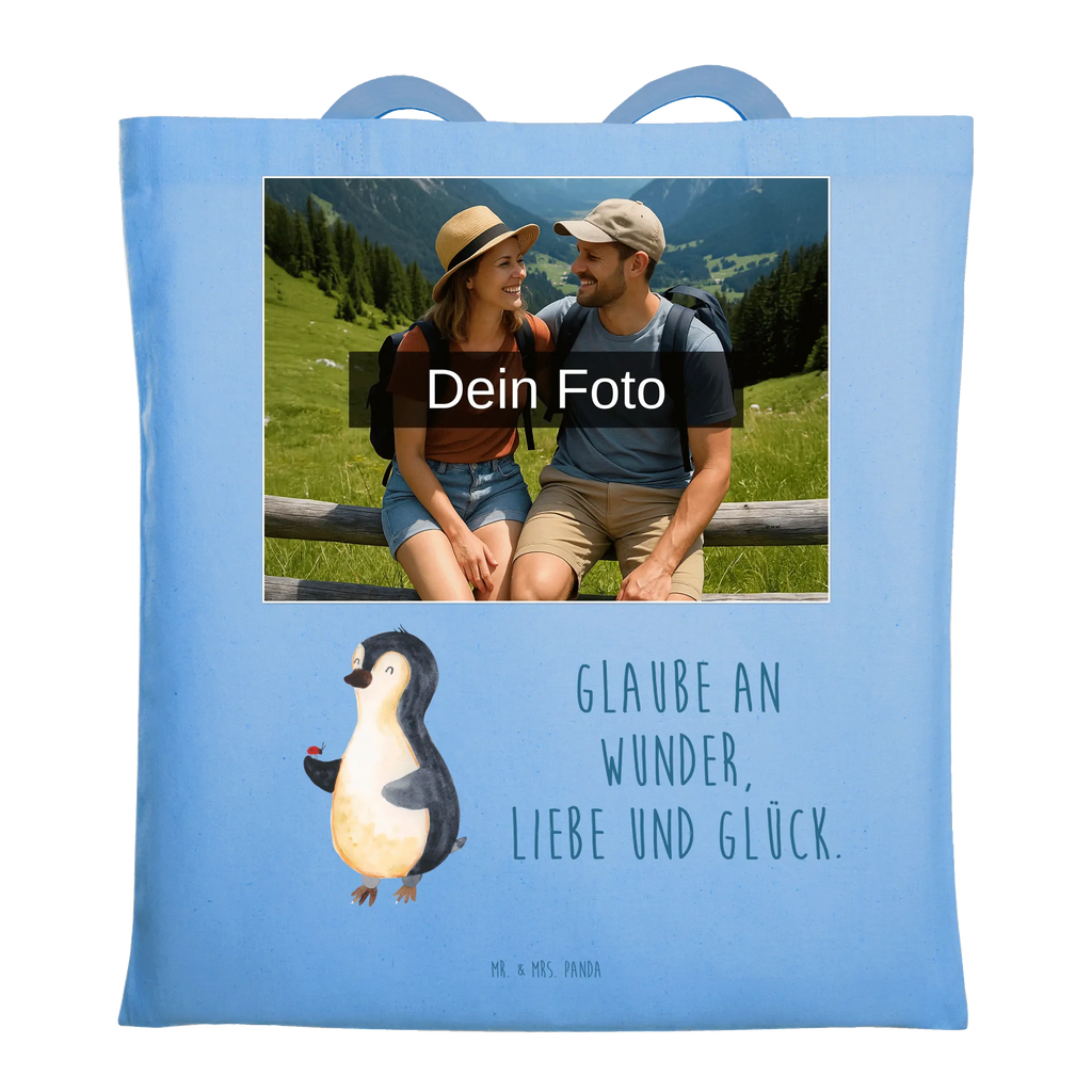 Personalisierte Foto Tragetasche Pinguin Marienkäfer Personalisierte Foto Tragetasche, Pinguin, Pinguine, Marienkäfer, Liebe, Wunder, Glück, Freude, Lebensfreude