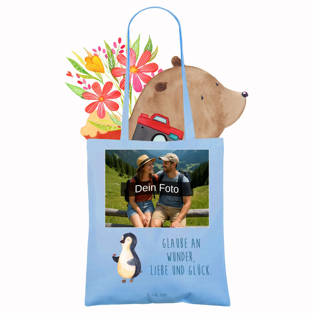 Personalisierte Foto Tragetasche Pinguin Marienkäfer Personalisierte Foto Tragetasche, Pinguin, Pinguine, Marienkäfer, Liebe, Wunder, Glück, Freude, Lebensfreude