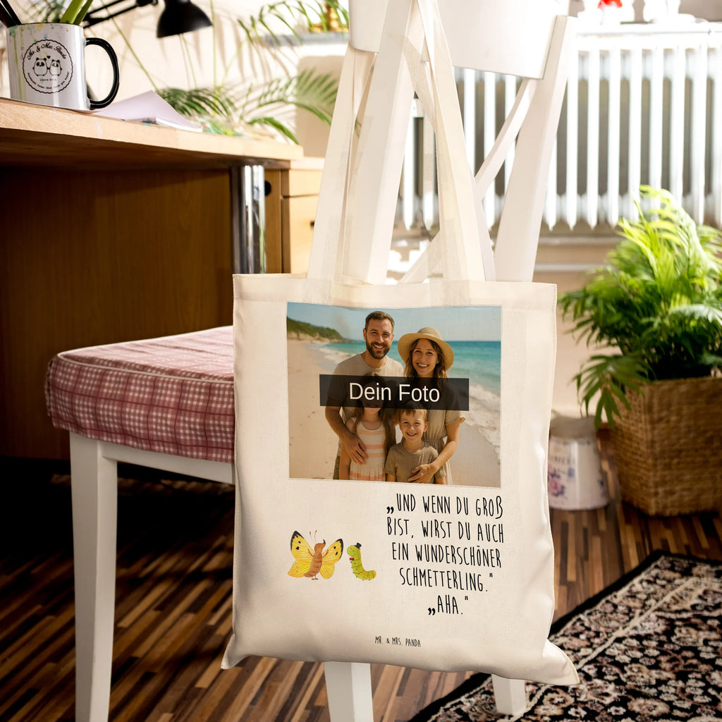 Personalisierte Foto Tragetasche Raupe Schmetterling Personalisierte Foto Tragetasche, Tiermotive, Gute Laune, lustige Sprüche, Tiere, Raupe, Schmetterling, Zitronenfalter, Entwicklung, Erwachsen werden, Kokon, Hut, Hütchen, Schönheit, Aufwachsen