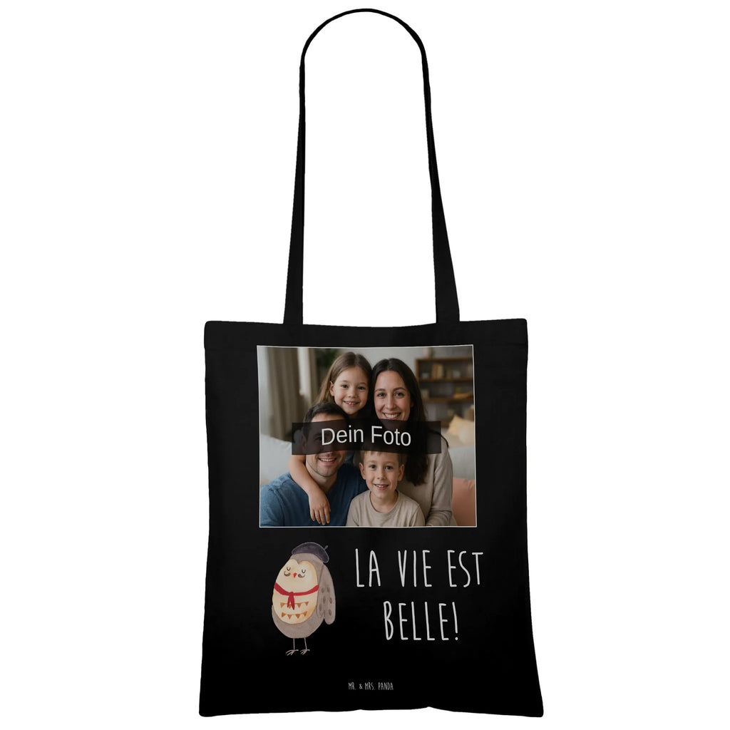 Personalisierte Foto Tragetasche Eule Frankreich Personalisierte Foto Tragetasche, Eule, Eulen, Eule Deko, Owl, hibou, La vie est belle, das Leben ist schön, Spruch schön, Spruch Französisch, Frankreich