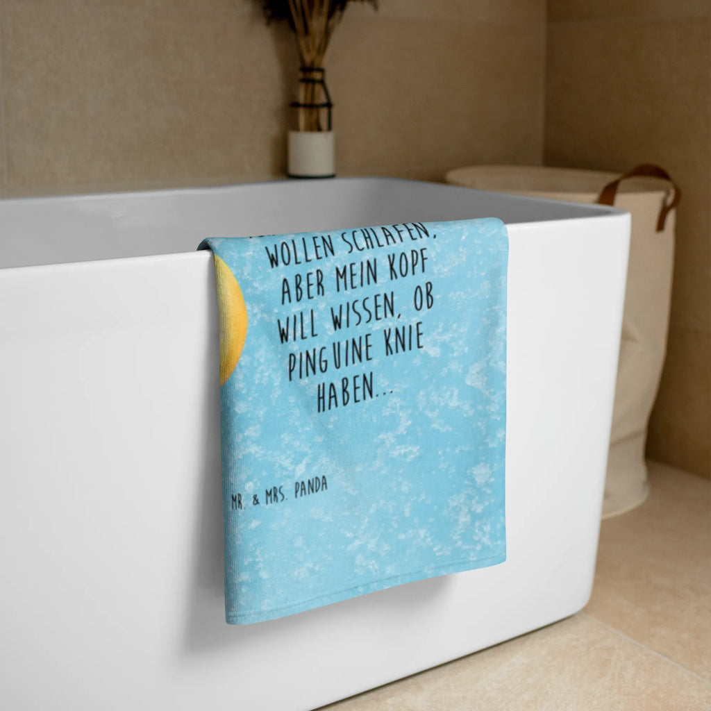 Photo XL Towel Penguin moon Penguin, North Pole, Winter, Penguins, falling asleep, insomnia, night's rest, penguins, bedroom, sleep, guest room, saying