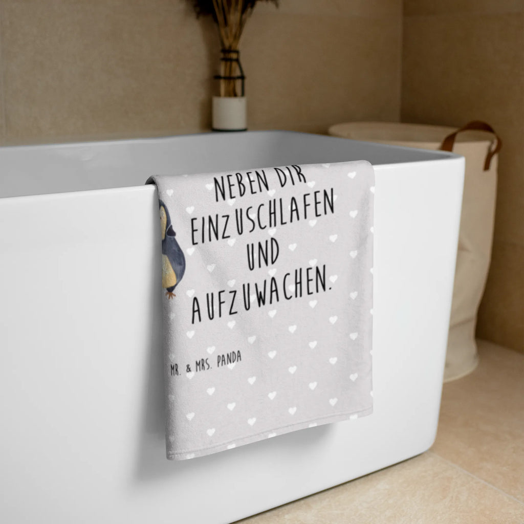 Foto XL ręcznik pingwiny zasypianie Miłość, partner, przyjaciel, przyjaciółka, mąż, żona, wesele, zaręczyny, prośba o rękę, prezent miłosny, rocznica, dzień ślubu