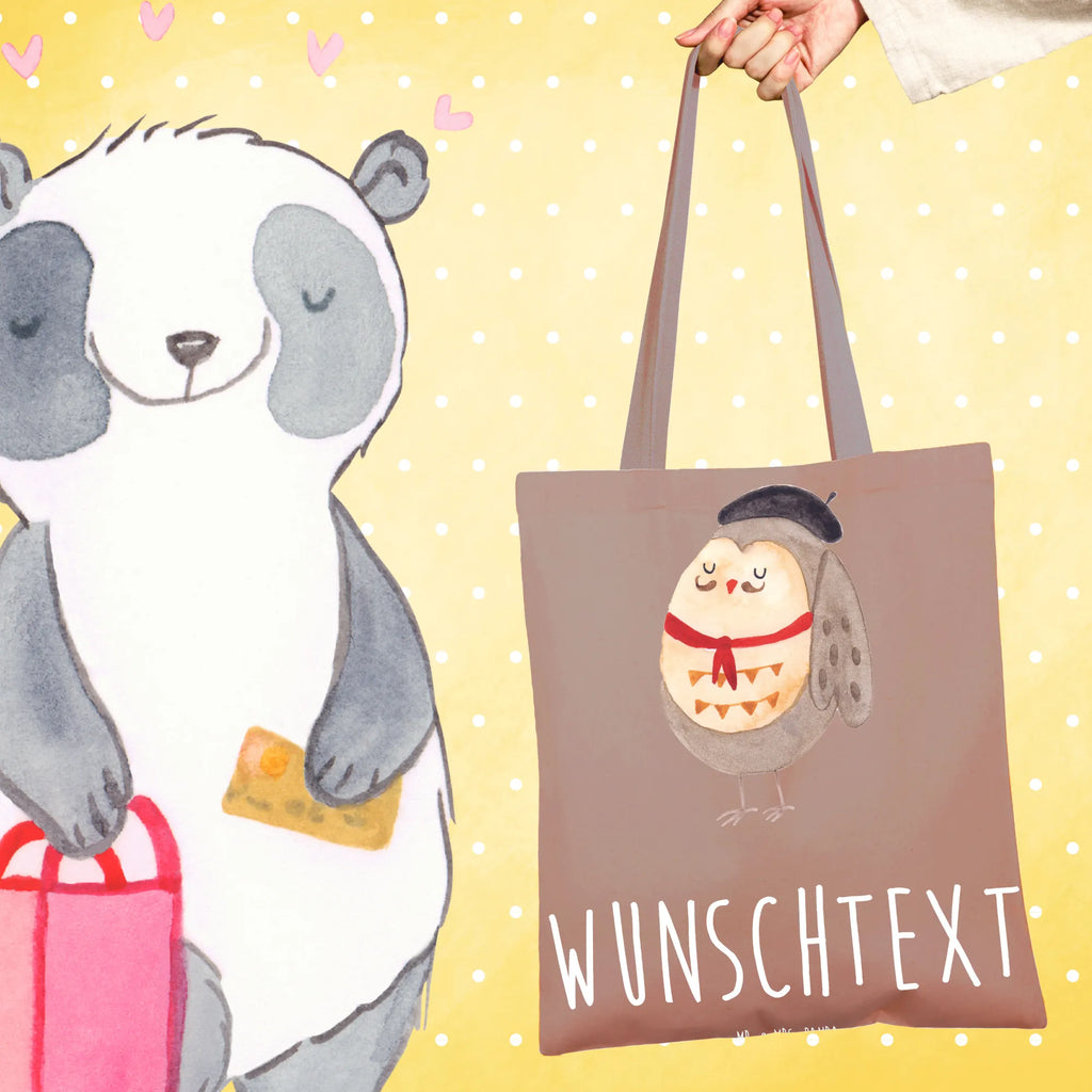 Personalisierte Foto Tragetasche Eule Frankreich Personalisierte Foto Tragetasche, Eule, Eulen, Eule Deko, Owl, hibou, La vie est belle, das Leben ist schön, Spruch schön, Spruch Französisch, Frankreich