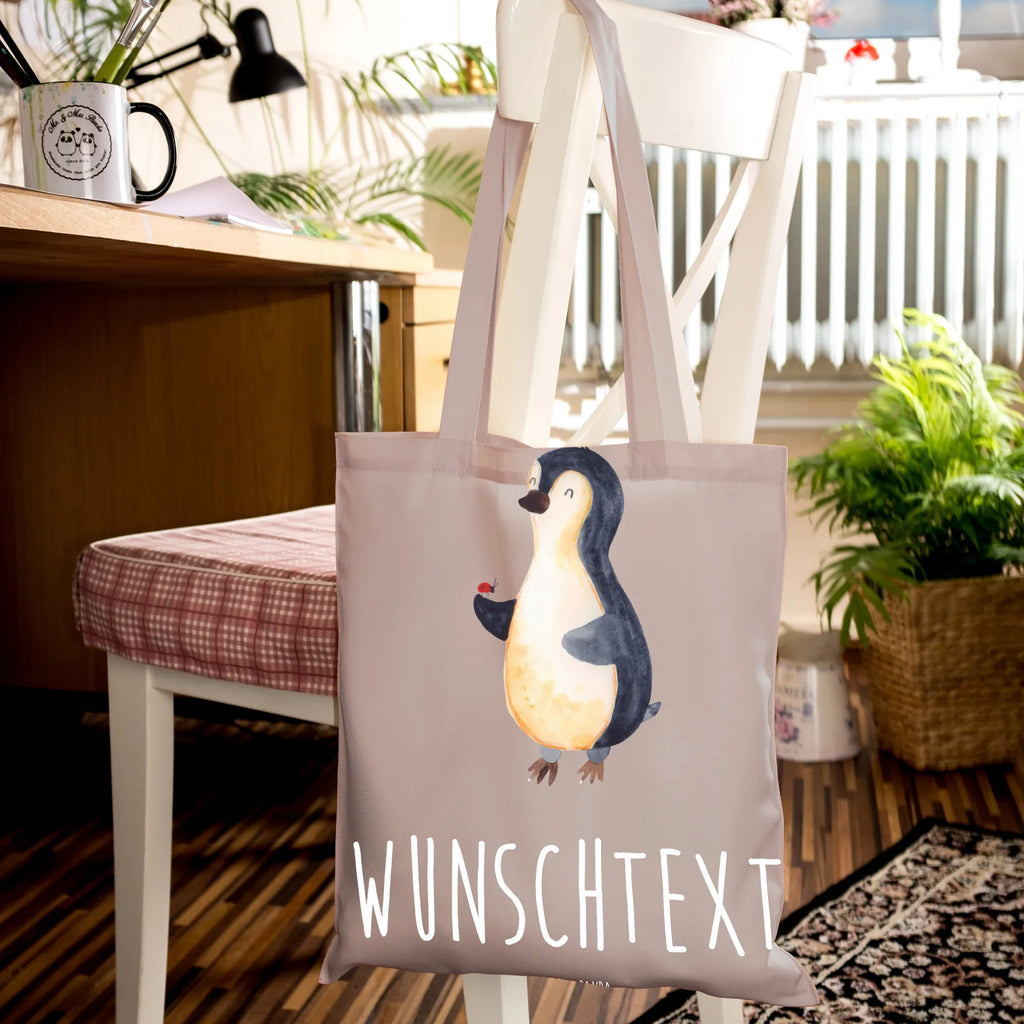 Personalisierte Foto Tragetasche Pinguin Marienkäfer Personalisierte Foto Tragetasche, Pinguin, Pinguine, Marienkäfer, Liebe, Wunder, Glück, Freude, Lebensfreude