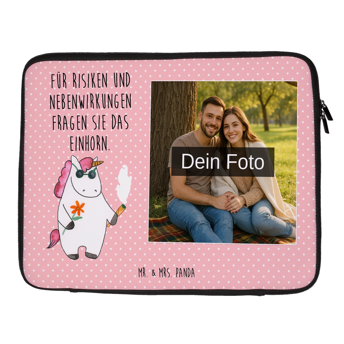 Personalisierte Foto Notebook Tasche Einhorn Woodstock Laptoptasche mit eigenem Foto, Laptoptasche Mit Fotodruck, Wasserfeste Notebooktasche Mit Wunschfoto, Laptoptasche mit Bild, Notebooktasche mit eigenem Foto, Laptoptasche mit Foto, Foto Laptop Tasche, Unicorn, Einhorn, Einhörner, Einhorn Deko, Witzig, Zigarette, Joint, Spaß. Lustig, Kiffen, Alkohol, Woodstock, Party