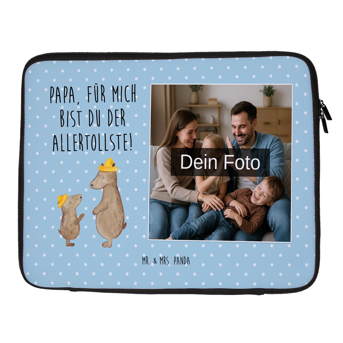 Personalized Photo Notebook Bag Bears with hats Father's Day, Mother's Day, child, children, role model, sons, favourite person, father, father-son, father's day, son