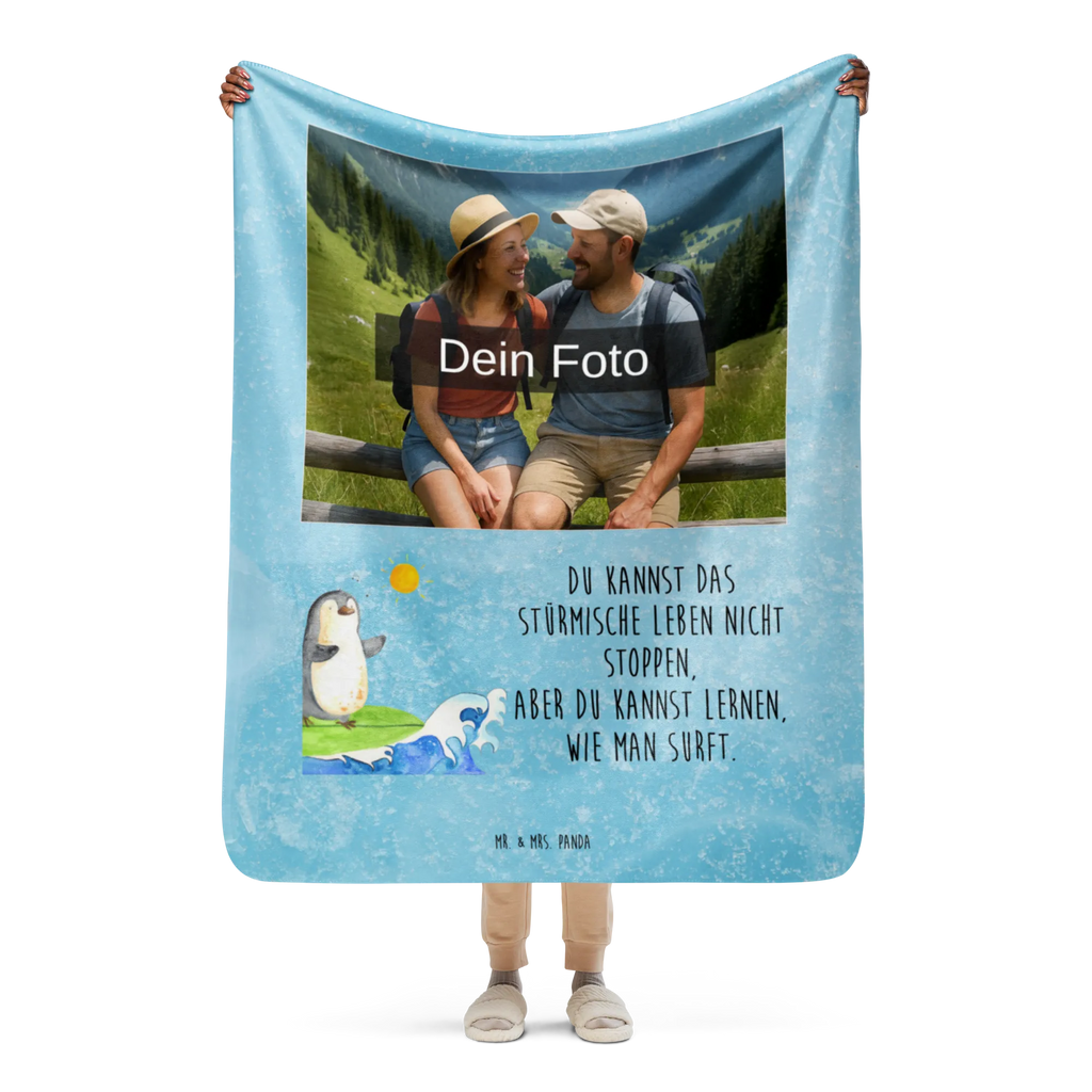 Sherpa Photo Cuddle Blanket Penguin surfer Penguin, North Pole, Winter, Penguins, penguins, holidays, Hawaii, waves, surfing, wave riding, surfers, Portugal