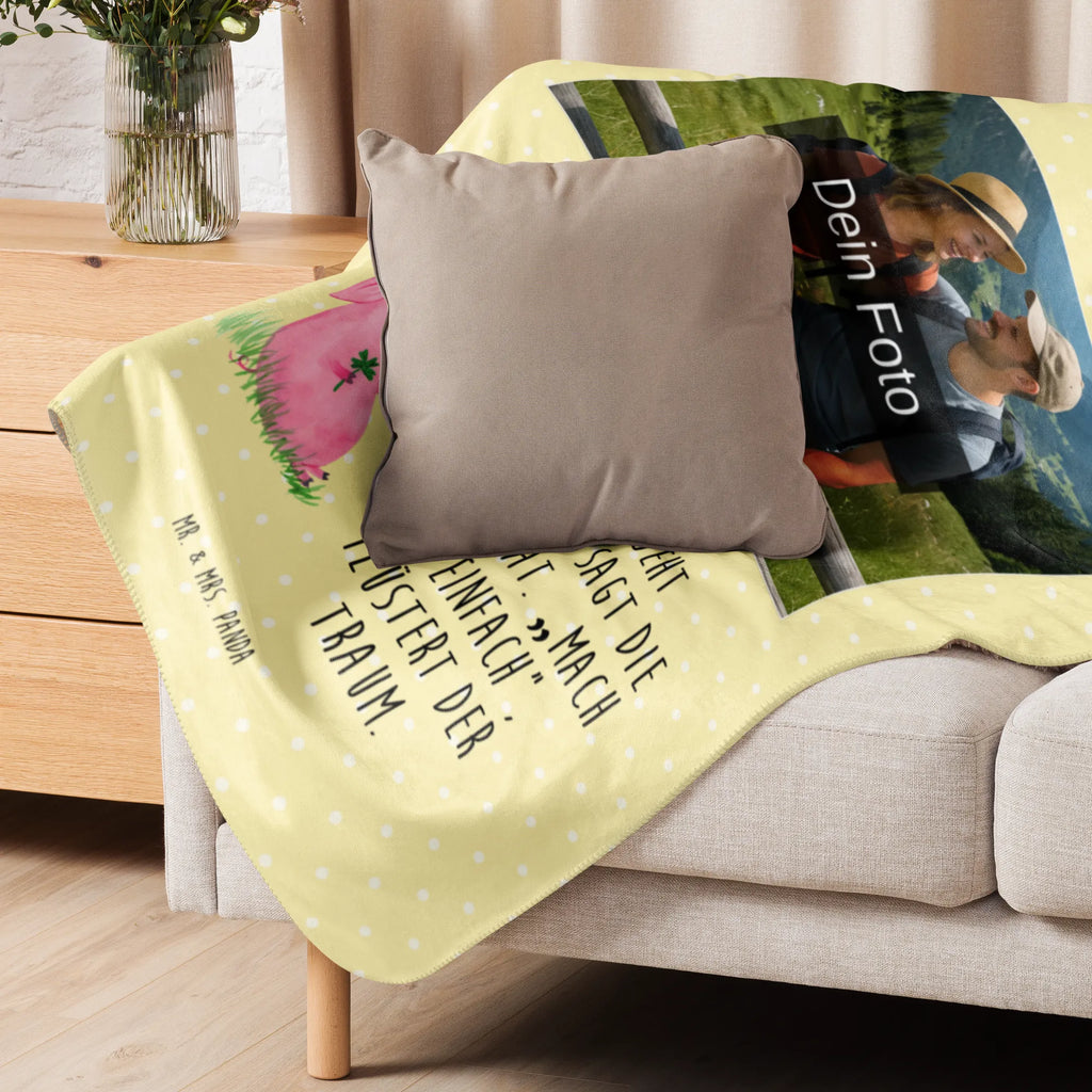 Sherpa Photo Cuddle Blanket Pig Luck Foto Kuscheldecke, Tiermotive, Gute Laune, lustige Sprüche, Tiere, Glücksschwein. Glück, Sterne, Glücksbringer, Ziele, Motivation, Schweinchen, Sernchen, Träume, Schwein
