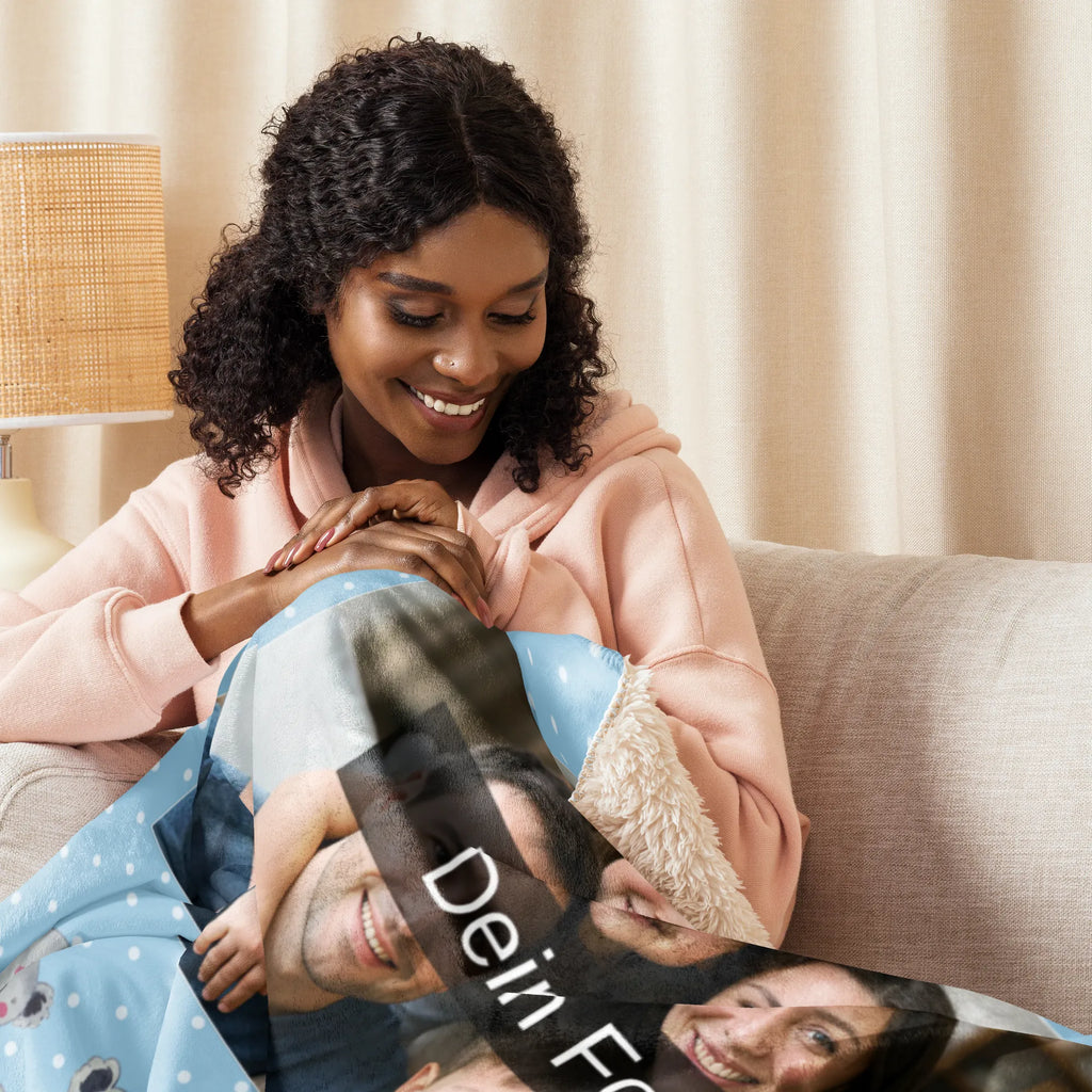 Sherpa Photo Cuddle Blanket Koala Family Foto Kuscheldecke, Familie, Vatertag, Muttertag, Bruder, Schwester, Mama, Papa, Oma, Opa, Koalas, Familienleben, Family, Kinder, Geschwister, Koala