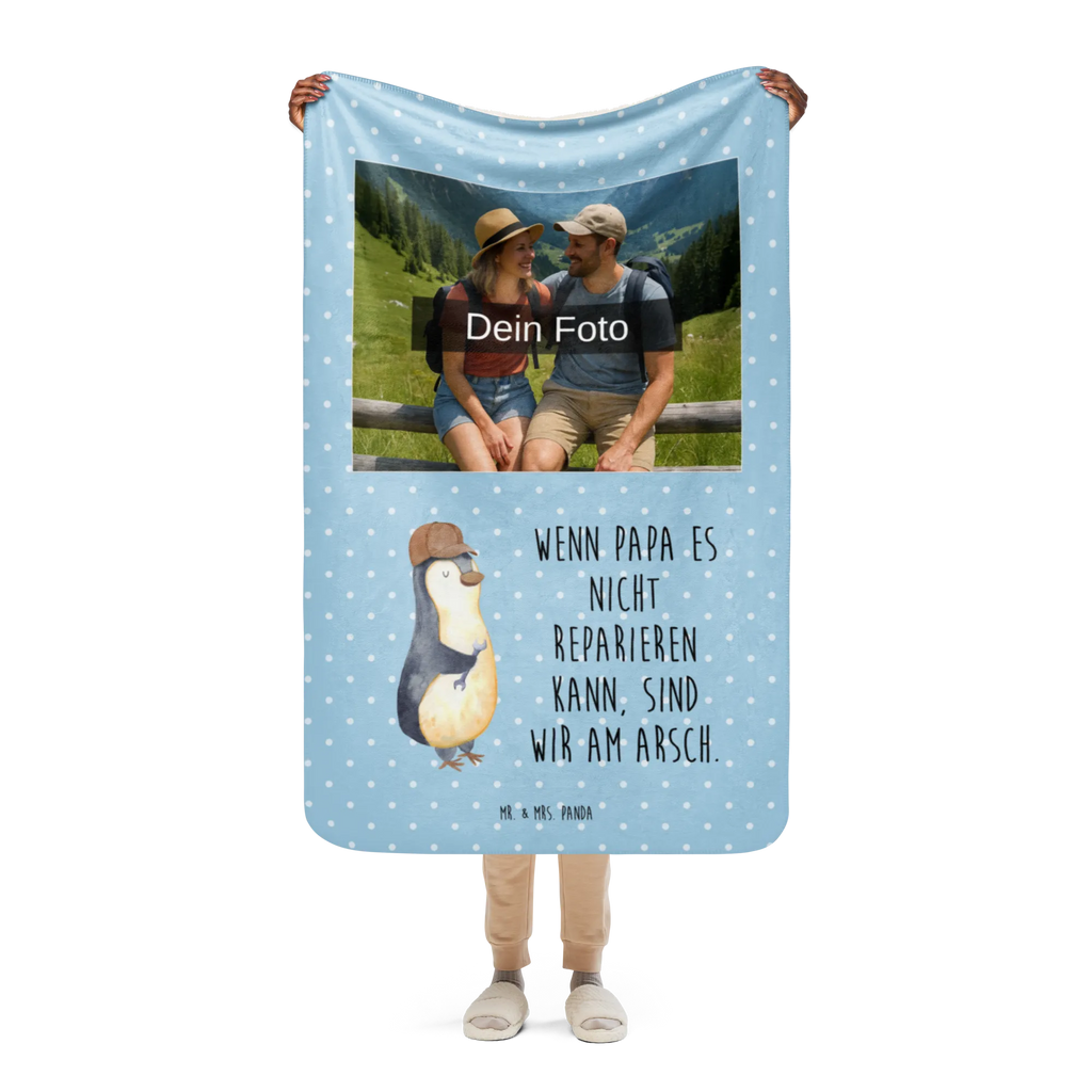 Sherpa Photo Cuddle Blanket If Daddy can't fix it, we're screwed. Foto Kuscheldecke, Familie, Vatertag, Muttertag, Bruder, Schwester, Mama, Papa, Oma, Opa, Vater, Bester Papa der Welt, Geschenk Papa