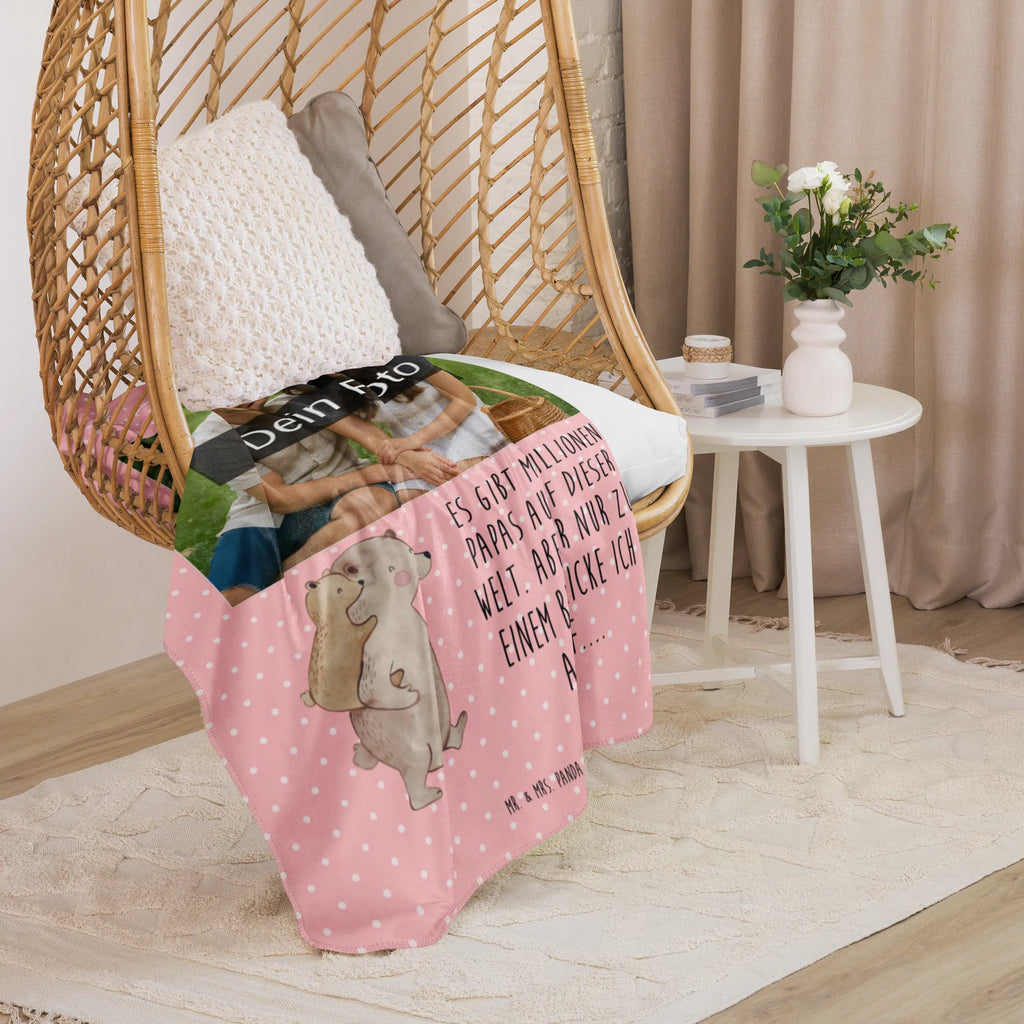 Sherpa Photo Cuddle Blanket Papa Bear Foto Kuscheldecke, Familie, Vatertag, Muttertag, Bruder, Schwester, Mama, Papa, Oma, Opa, Geschenk, Vater, Papi, Geburtstag, Vati, Onkel