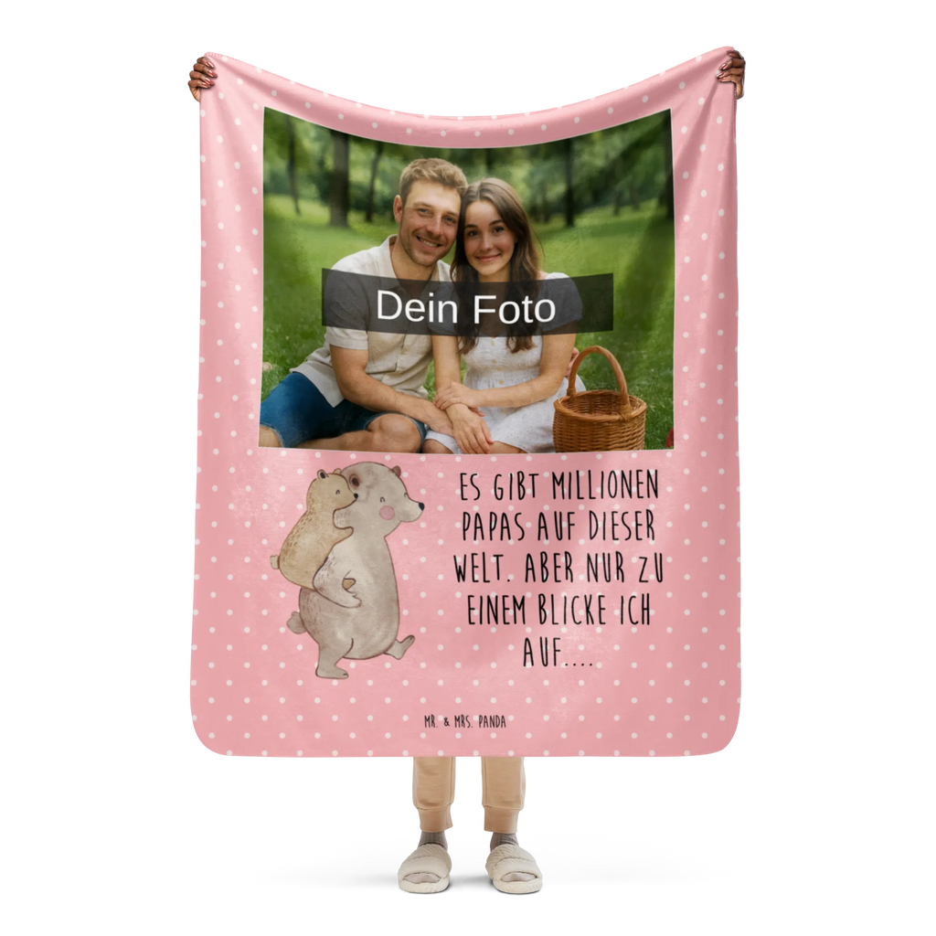 Sherpa Photo Cuddle Blanket Papa Bear Foto Kuscheldecke, Familie, Vatertag, Muttertag, Bruder, Schwester, Mama, Papa, Oma, Opa, Geschenk, Vater, Papi, Geburtstag, Vati, Onkel
