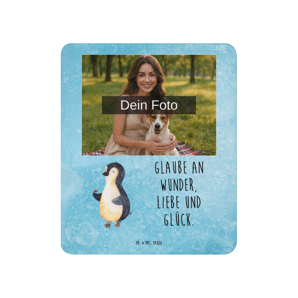 Sherpa Photo Cuddle Blanket Penguin ladybug Foto Kuscheldecke, Pinguin, Marienkäfer, Liebe, Lebensfreude, Glück, Wunder, Pinguine, Freude