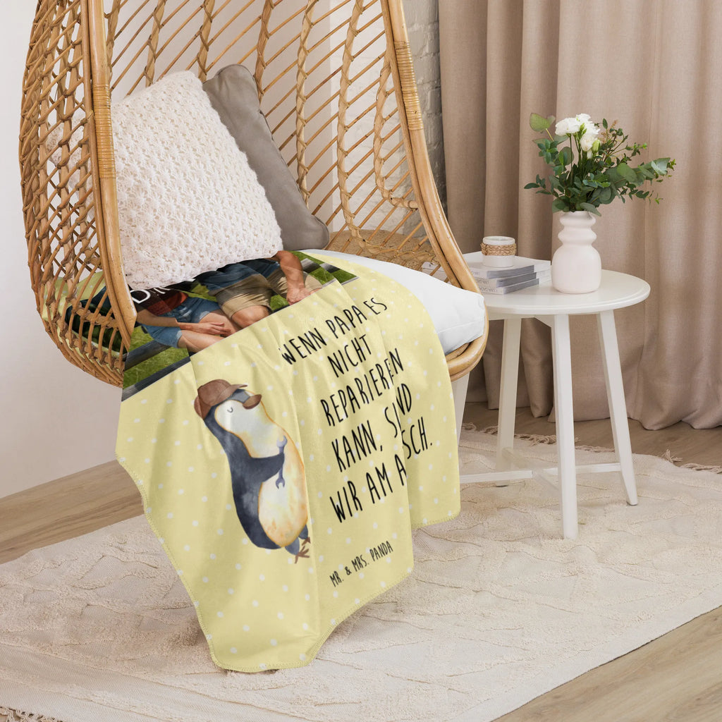 Sherpa Photo Cuddle Blanket If Daddy can't fix it, we're screwed. Foto Kuscheldecke, Familie, Vatertag, Muttertag, Bruder, Schwester, Mama, Papa, Oma, Opa, Vater, Bester Papa der Welt, Geschenk Papa